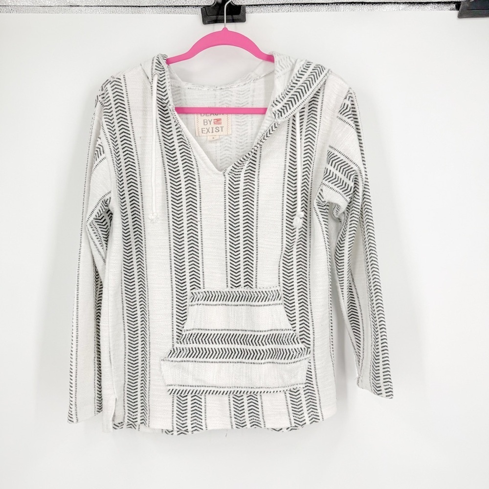 Exist Black and White Striped Hoodie